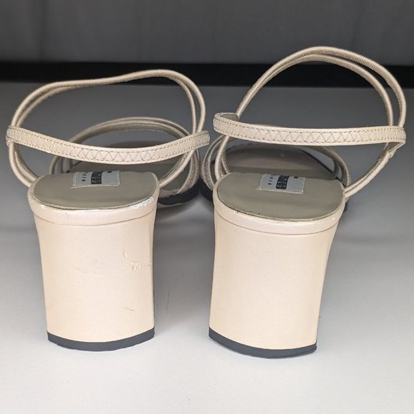 New York Transit Cream Beige Strappy 2.5 inch Heels Sandals Womens Size 10M - Picture 4 of 12